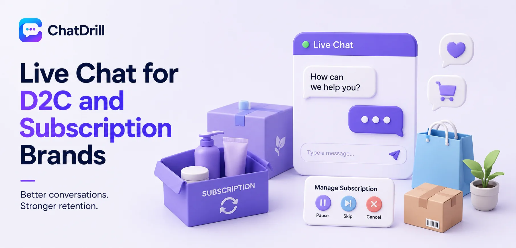 Live chat for D2C and subscription brands managing orders and retention