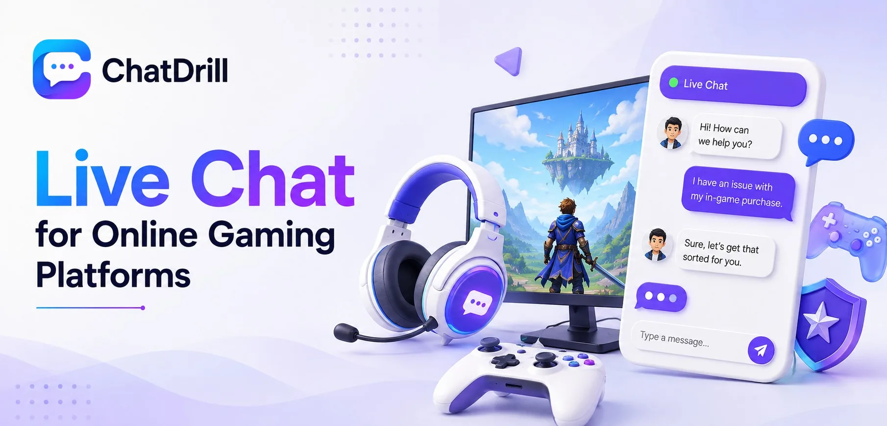 Live chat for online gaming platforms supporting players and purchases