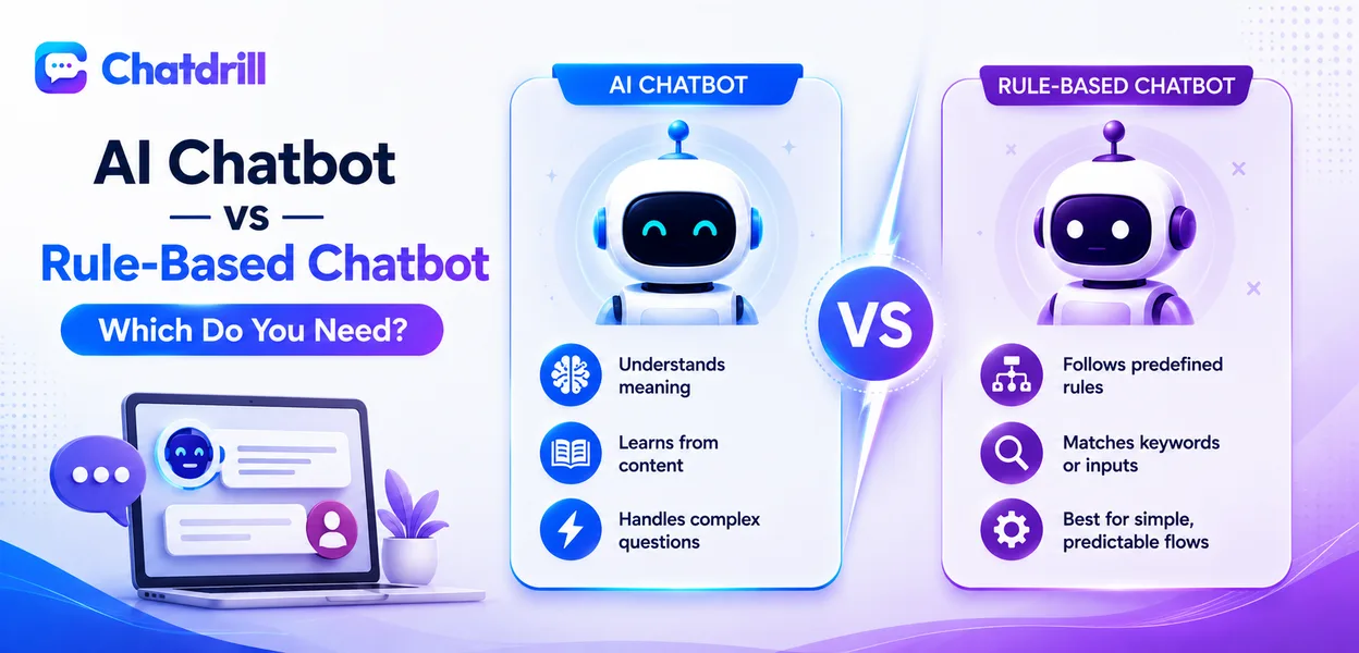 AI chatbot vs rule-based chatbot comparison