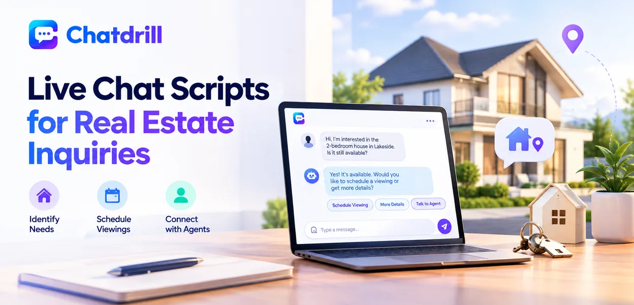 A live chat conversation helping a visitor with a real estate property inquiry