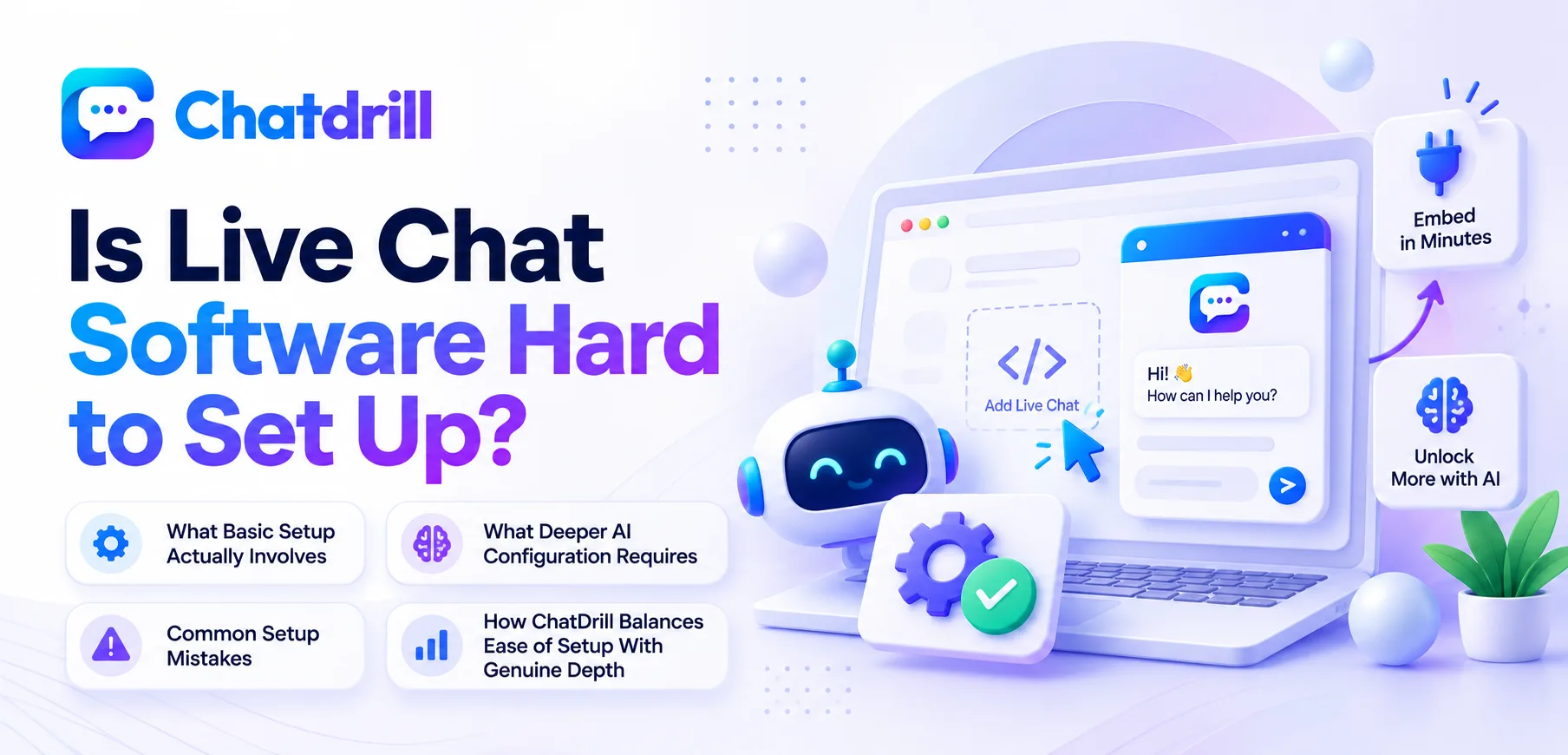 Setting up a live chat widget on a business website