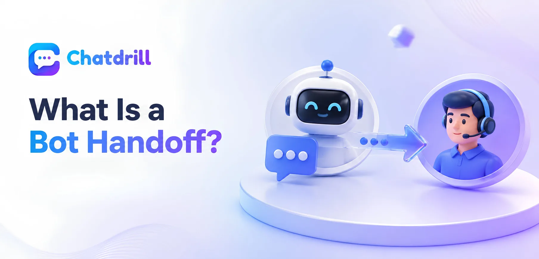 A chatbot conversation transitioning to a human support agent