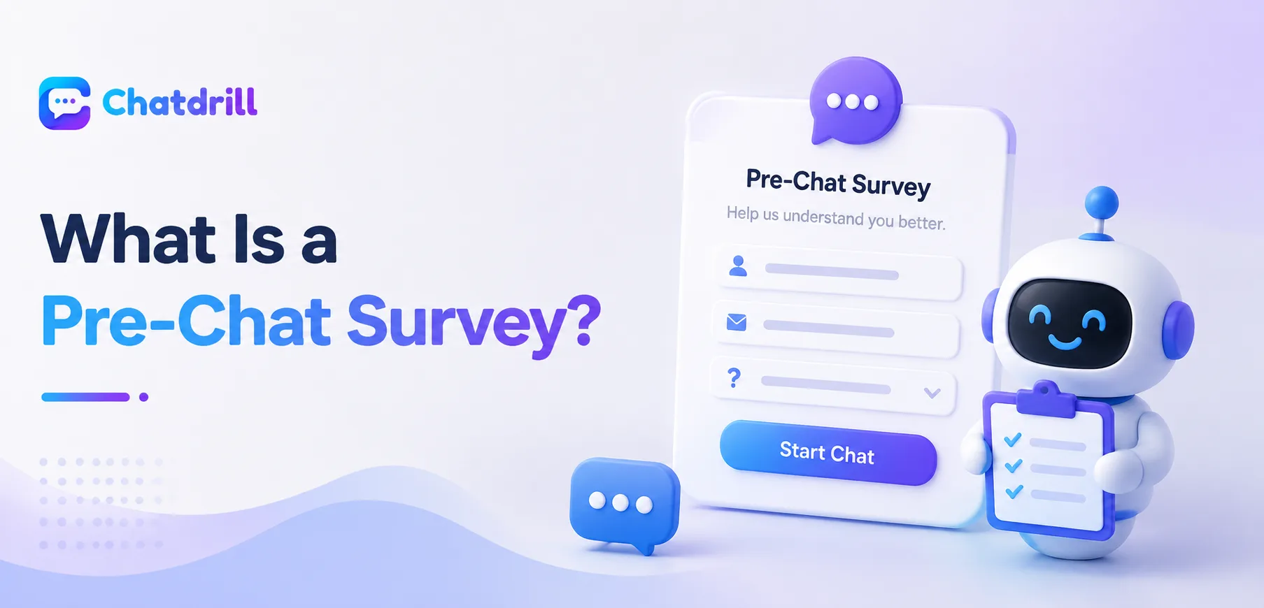 A pre-chat survey form shown before a live chat conversation begins