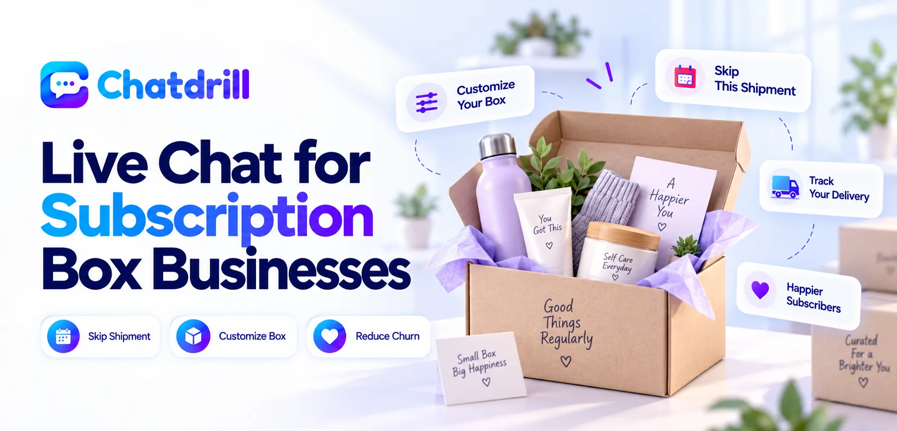 A live chat conversation helping a subscriber customize their subscription box