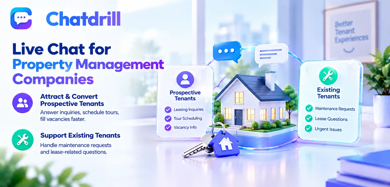 A live chat conversation helping a tenant with a maintenance request