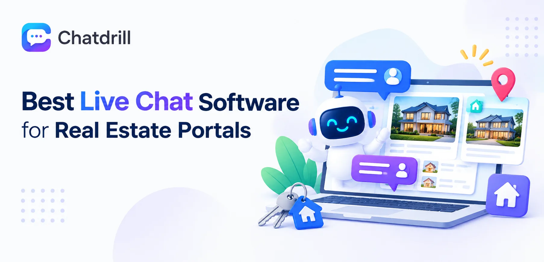 A live chat conversation helping a visitor with a real estate property inquiry