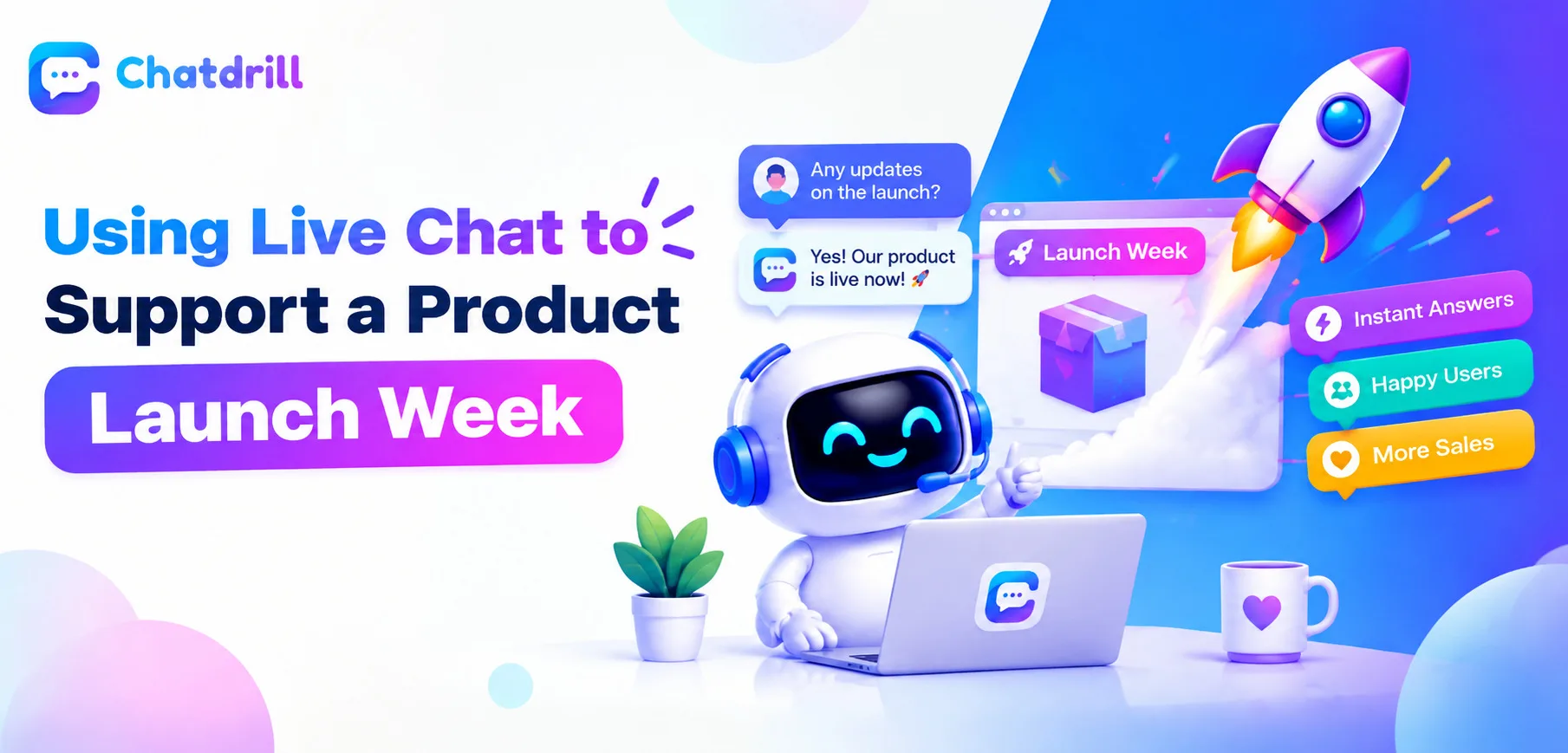 A support dashboard showing chat volume during a product launch week